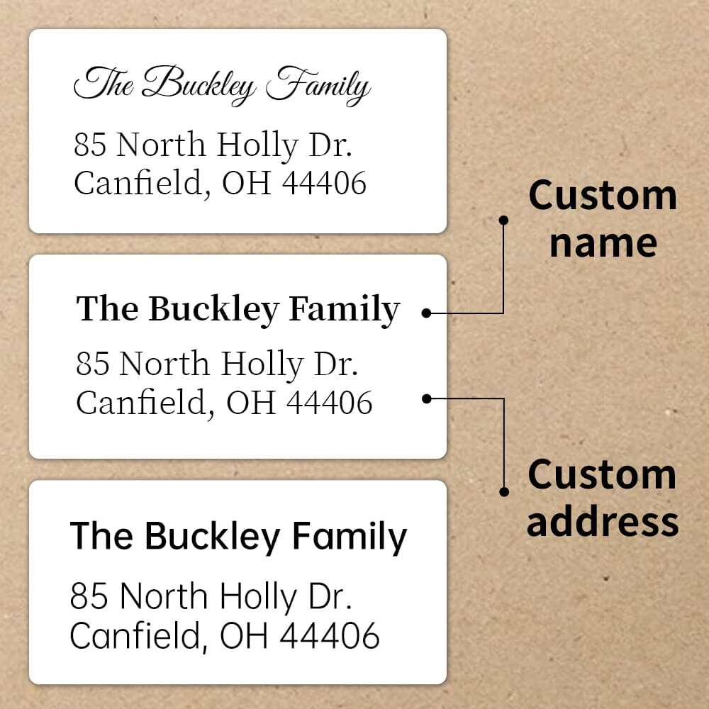 Address Home Office - Custom White Personalized Return Name Address