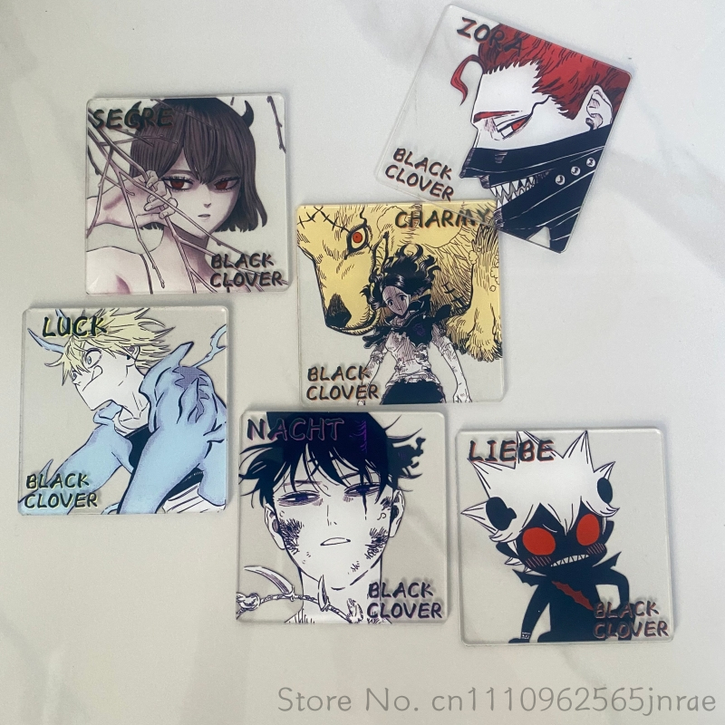 Home Office Desk Ideas - Black Clover Anime Creative Acrylic Coaster