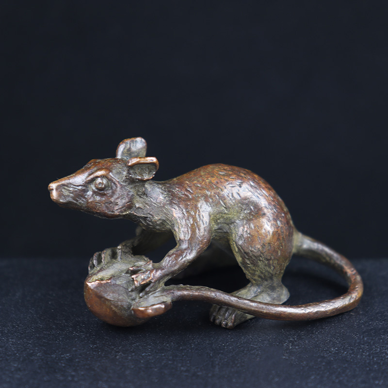 Home Office Desk Ideas - Antique Copper Long Tail Rat Hug