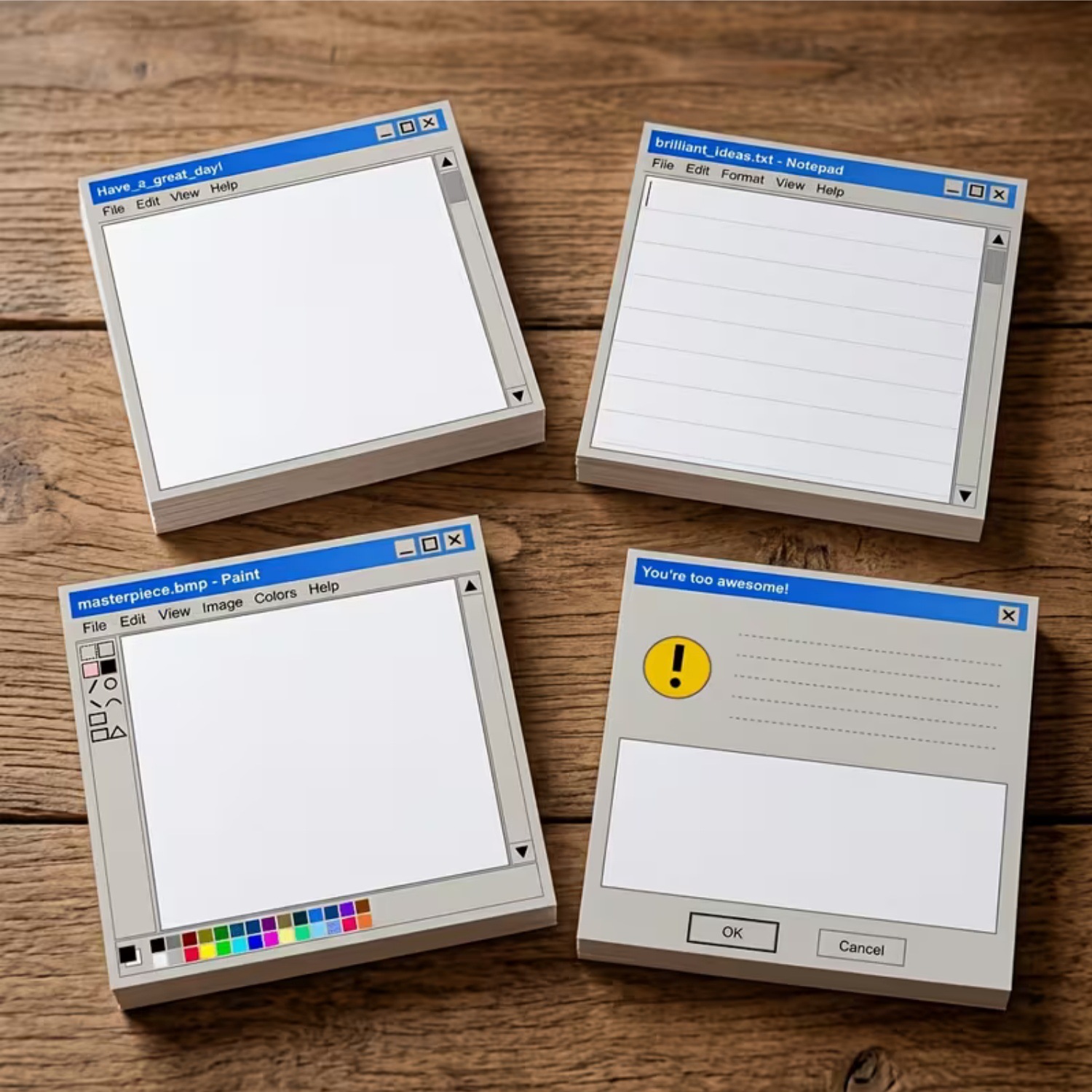 Sticky Note Dispenser - 4 Styles Vintage Windows Interface Sticky