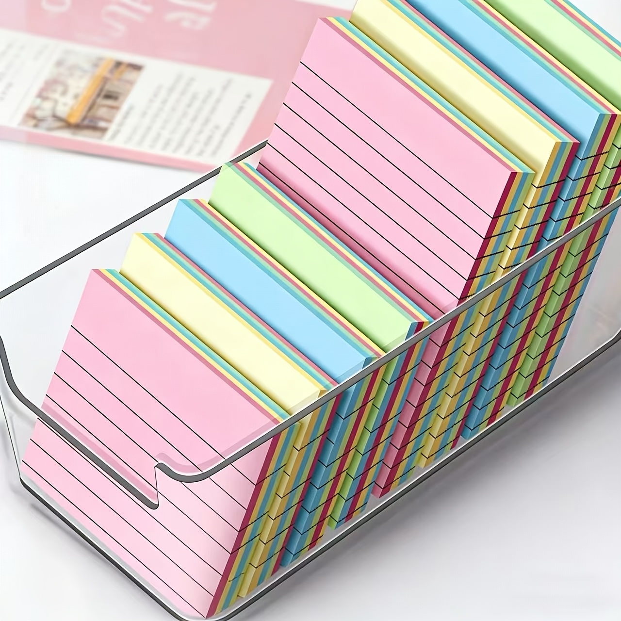 Sticky Note Dispenser - 100/200pcs of Colorful Thick Sticky Notes