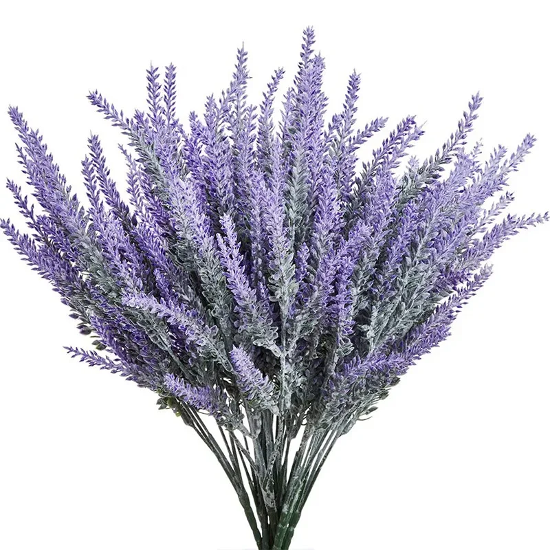 Home Office Desk Ideas - 1 Bundle Purple Artificial Lavender Flowers