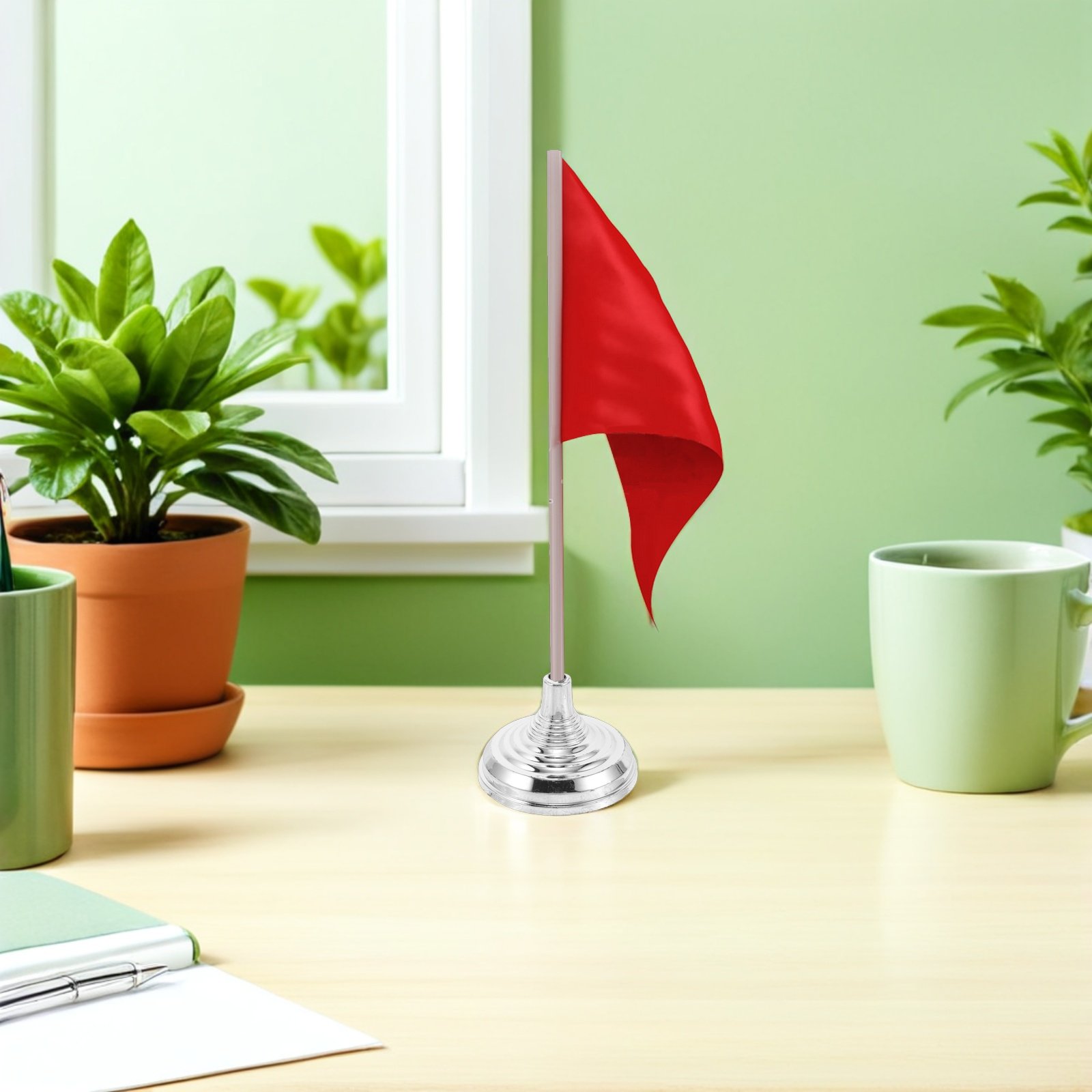 12Pcs Silver Mini Desk Flag St - Home Office Desk Ideas 评论和价格