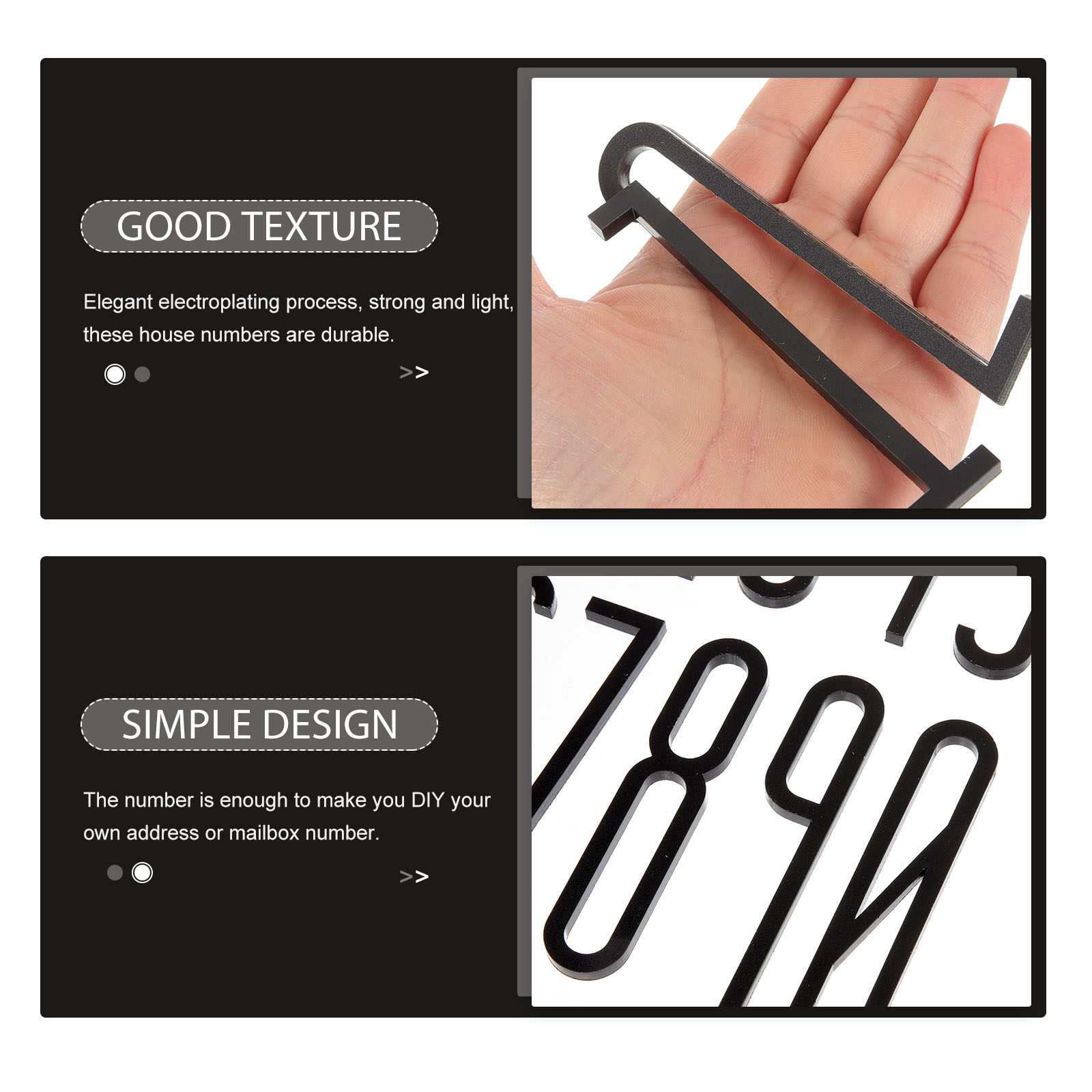 10Pcs Strong Adhesive 3D Black - Address Home Office 评论和价格