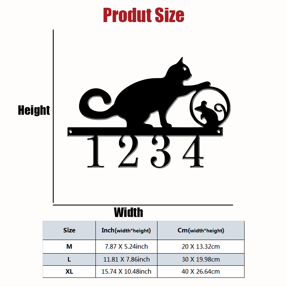 1Pc Custom cat Metal Door Stre - Address Home Office 评论和价格