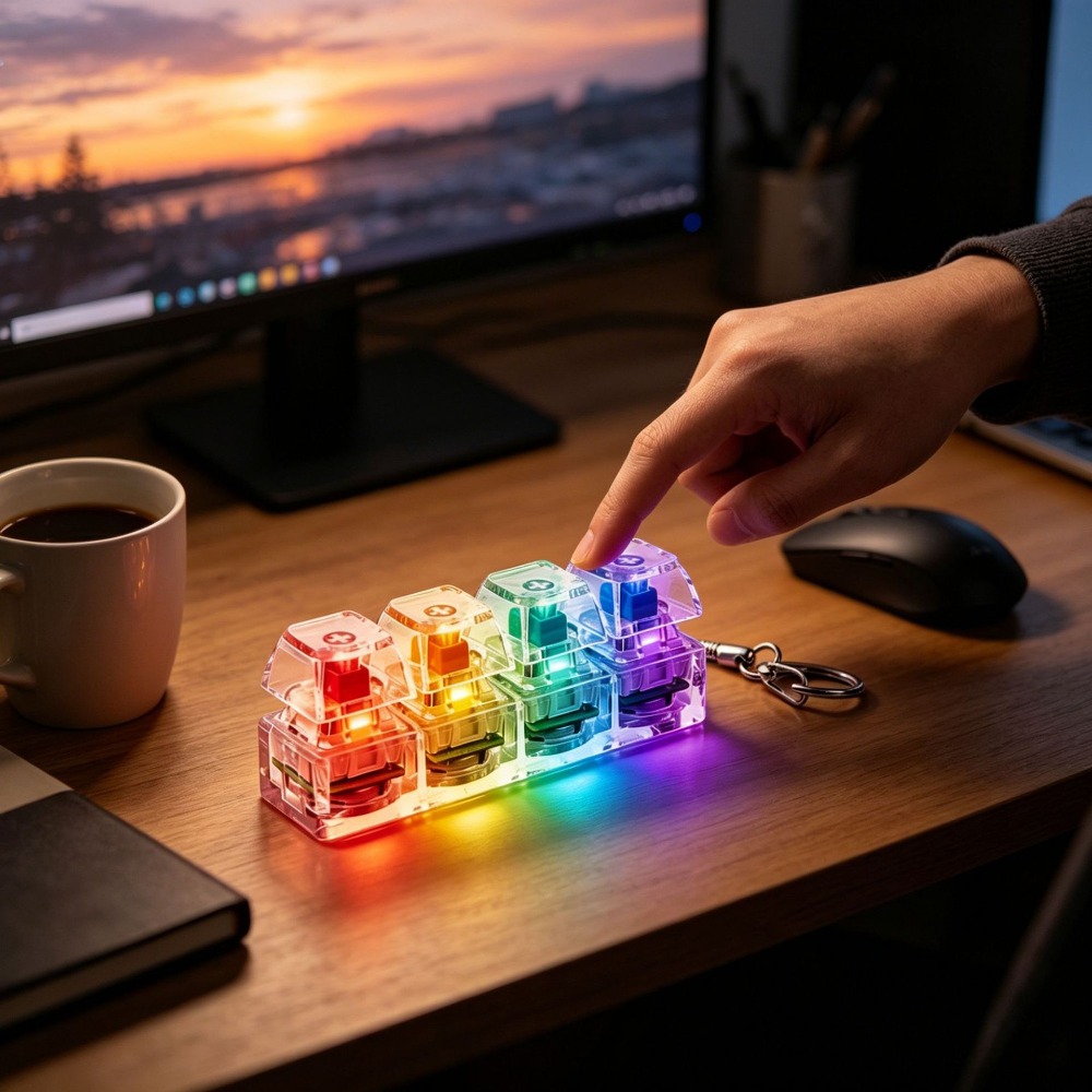 LED Light-Up Keychain Keyboard - Home Office Desk Ideas 评论和价格