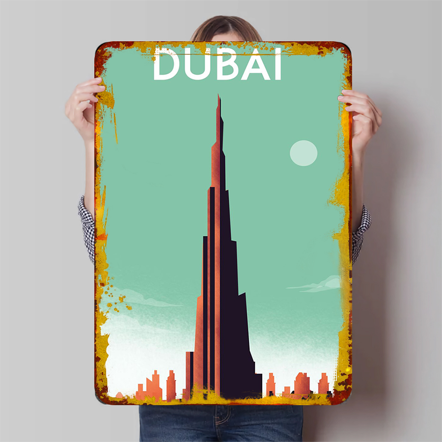 Dubai Skyline Metal Wall Art B - Home Office Dubai 评论和价格