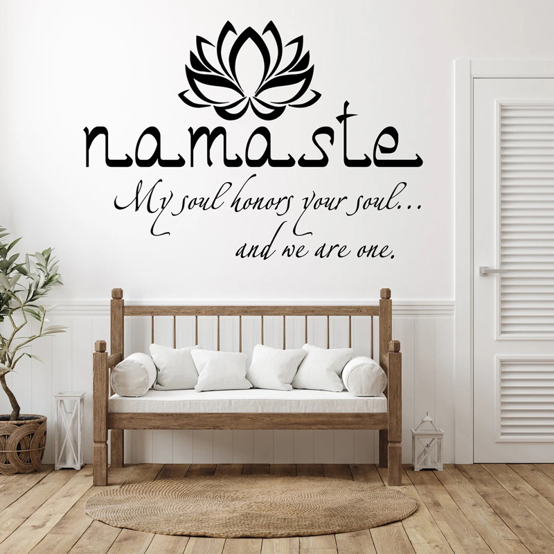 Namaste Quotes Wall Sticker Vi - Home Office Yoga Room 评论和价格