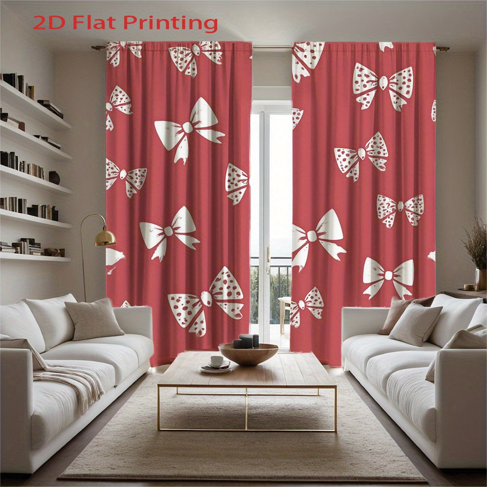 2pcs, 2D Flat Printing Curtain - Home Office Of Amazon 评论和价格