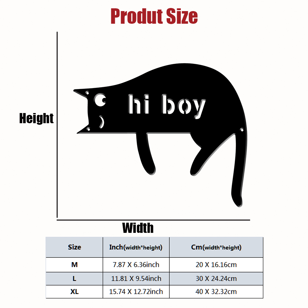 1Pc Custom cat Metal Door Stre - Address Home Office 评论和价格