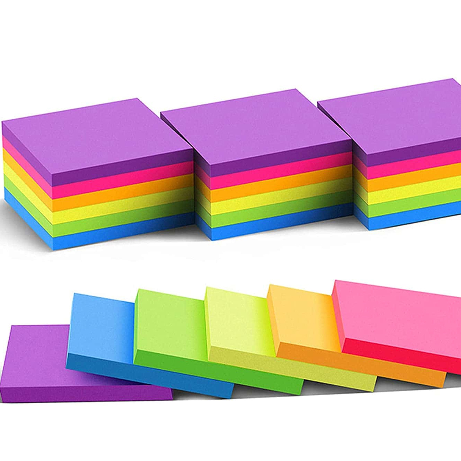 6 Pcs Fluorescent color 3*3inc - Sticky Note Dispenser 评论和价格