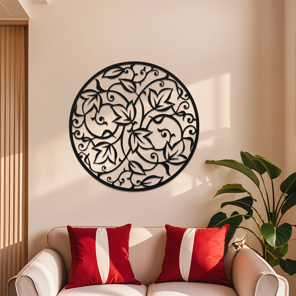 Elegant Black Metal Mandala Wa - Home Office Yoga Room 评论和价格